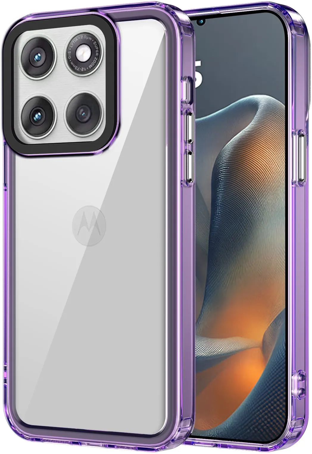 Micvir Back Cover for MOTOROLA Edge 60 Fusion 5G (Purple, Shock Proof, Polycarbonate, Pack of: 1)