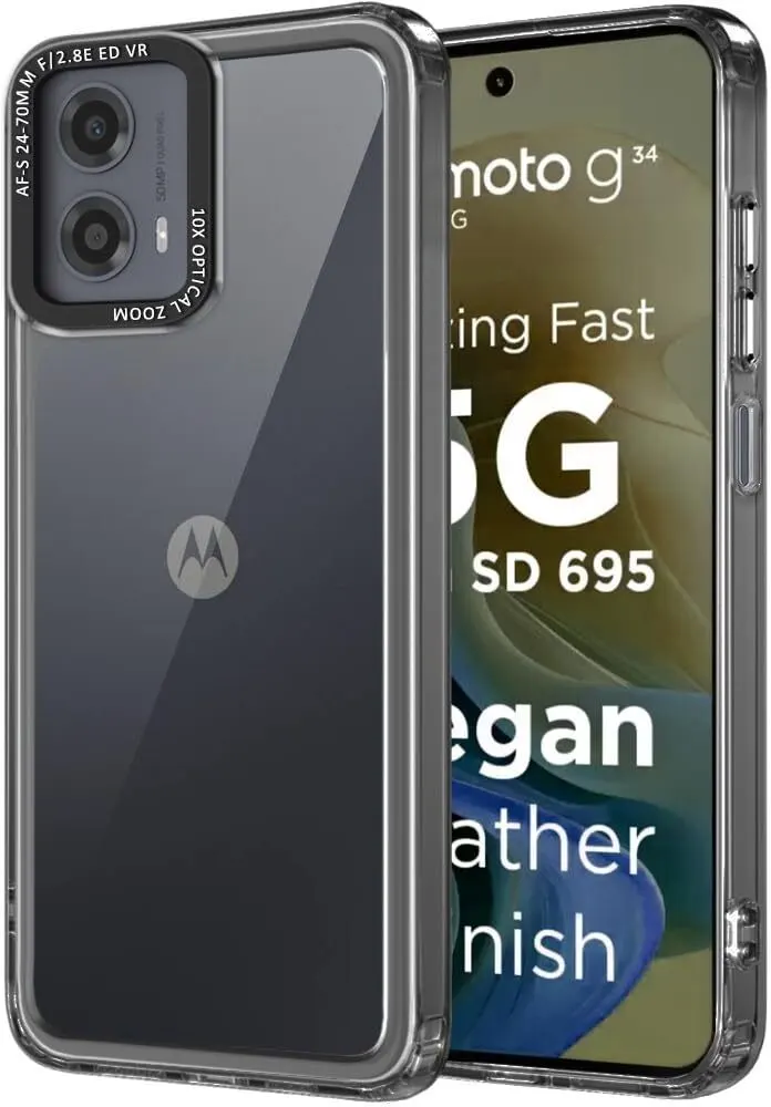Micvir Back Cover for Motorola Moto G34 5G (Transparent, Shock Proof, Pack of: 1)