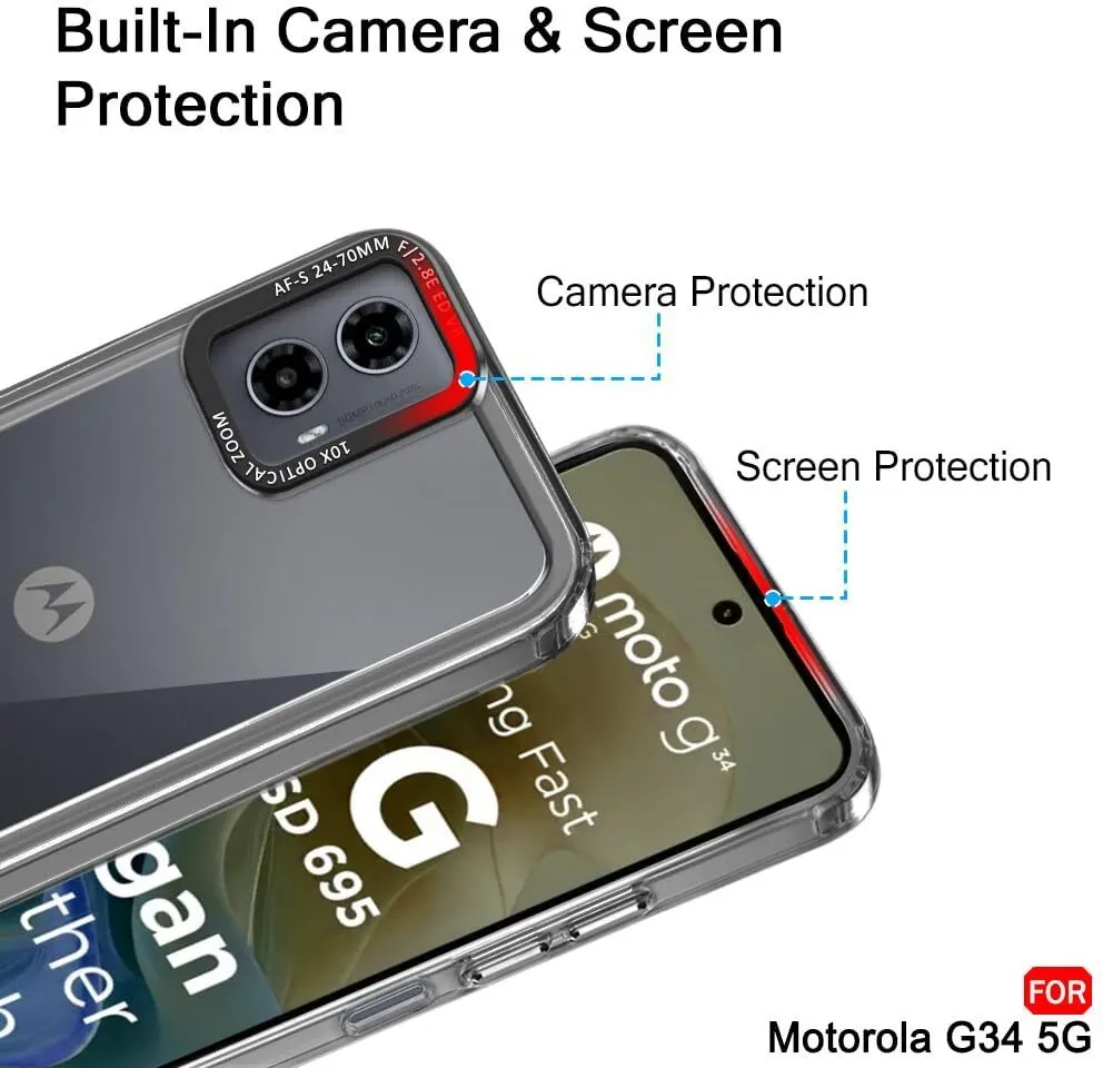 Micvir Back Cover for Motorola Moto G34 5G (Transparent, Shock Proof, Pack of: 1) — image 2 of 5
