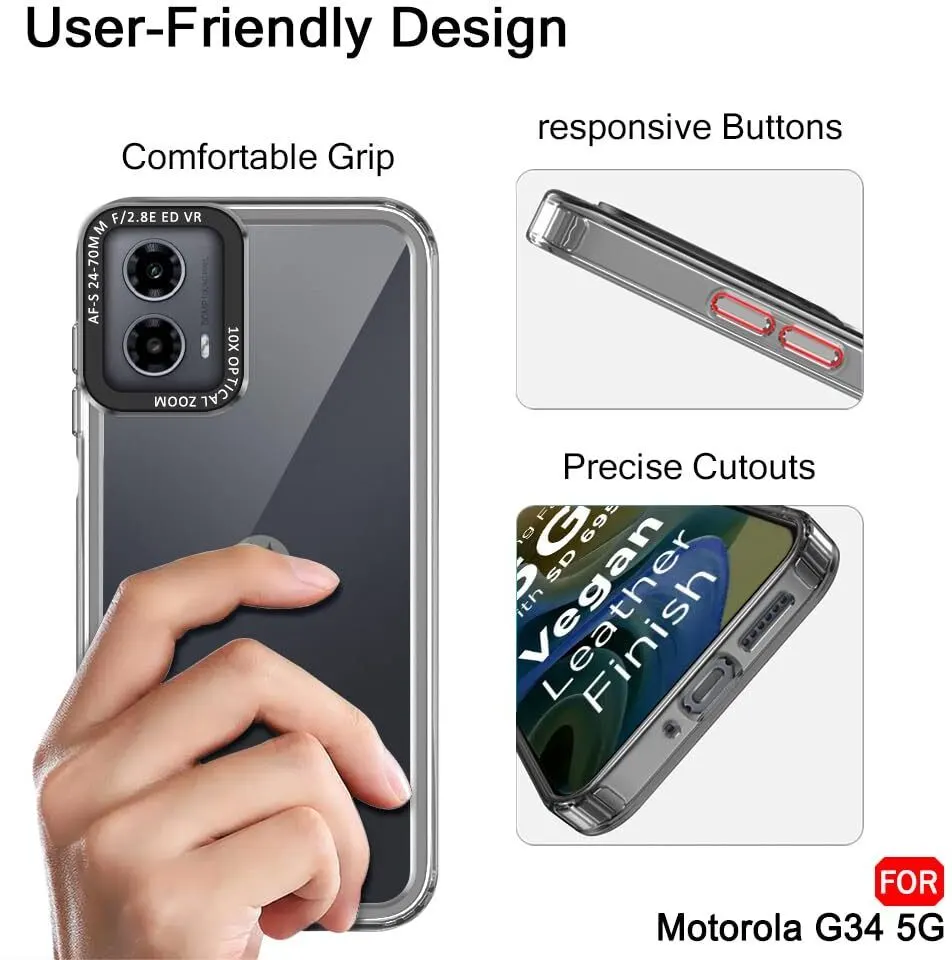 Micvir Back Cover for Motorola Moto G34 5G (Transparent, Shock Proof, Pack of: 1) — image 4 of 5
