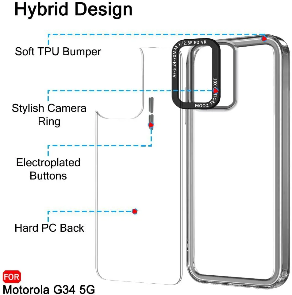 Micvir Back Cover for Motorola Moto G34 5G (Transparent, Shock Proof, Pack of: 1) — image 5 of 5