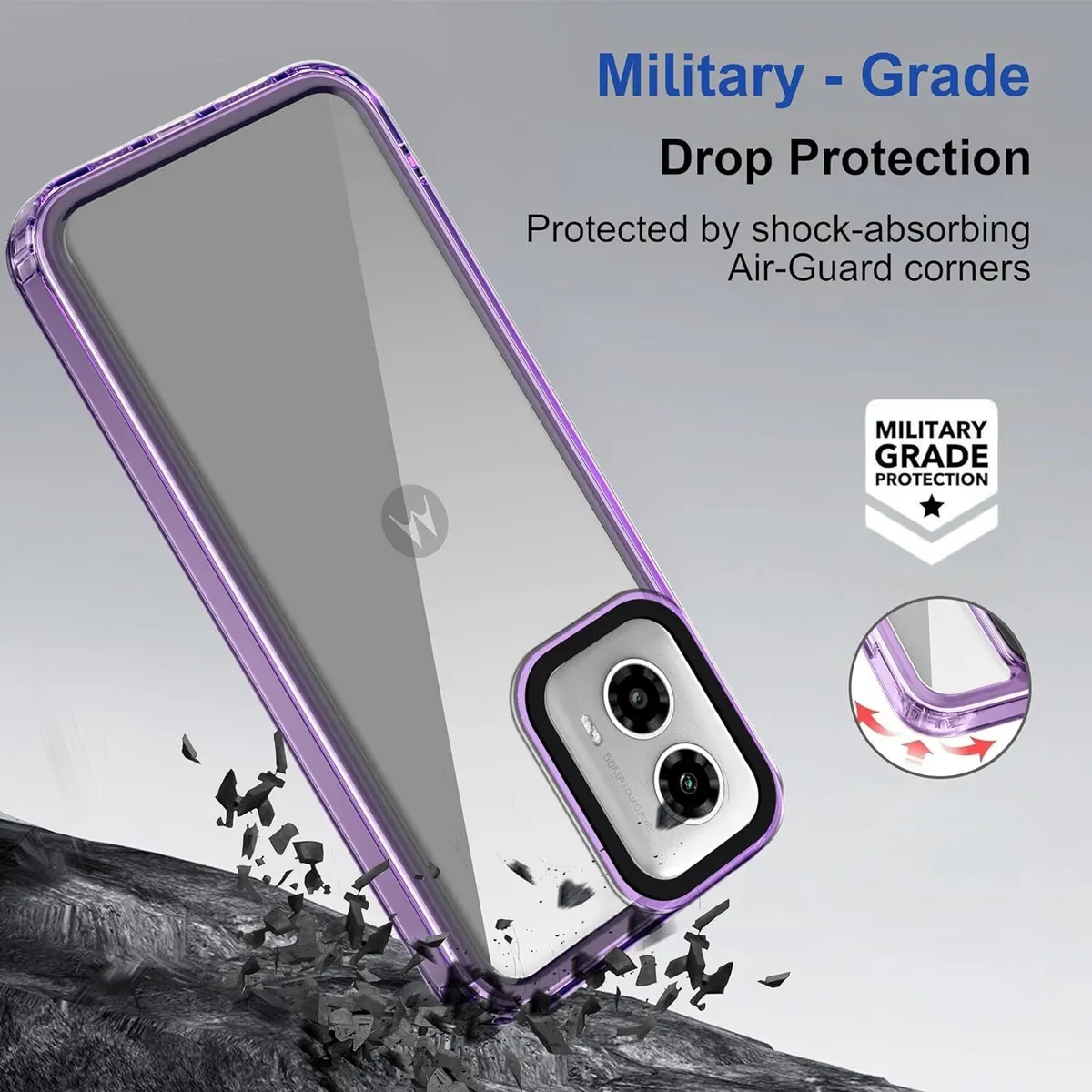Micvir Back Cover for Motorola Moto G34 5G (Purple, Shock Proof, Pack of: 1) — image 2 of 5