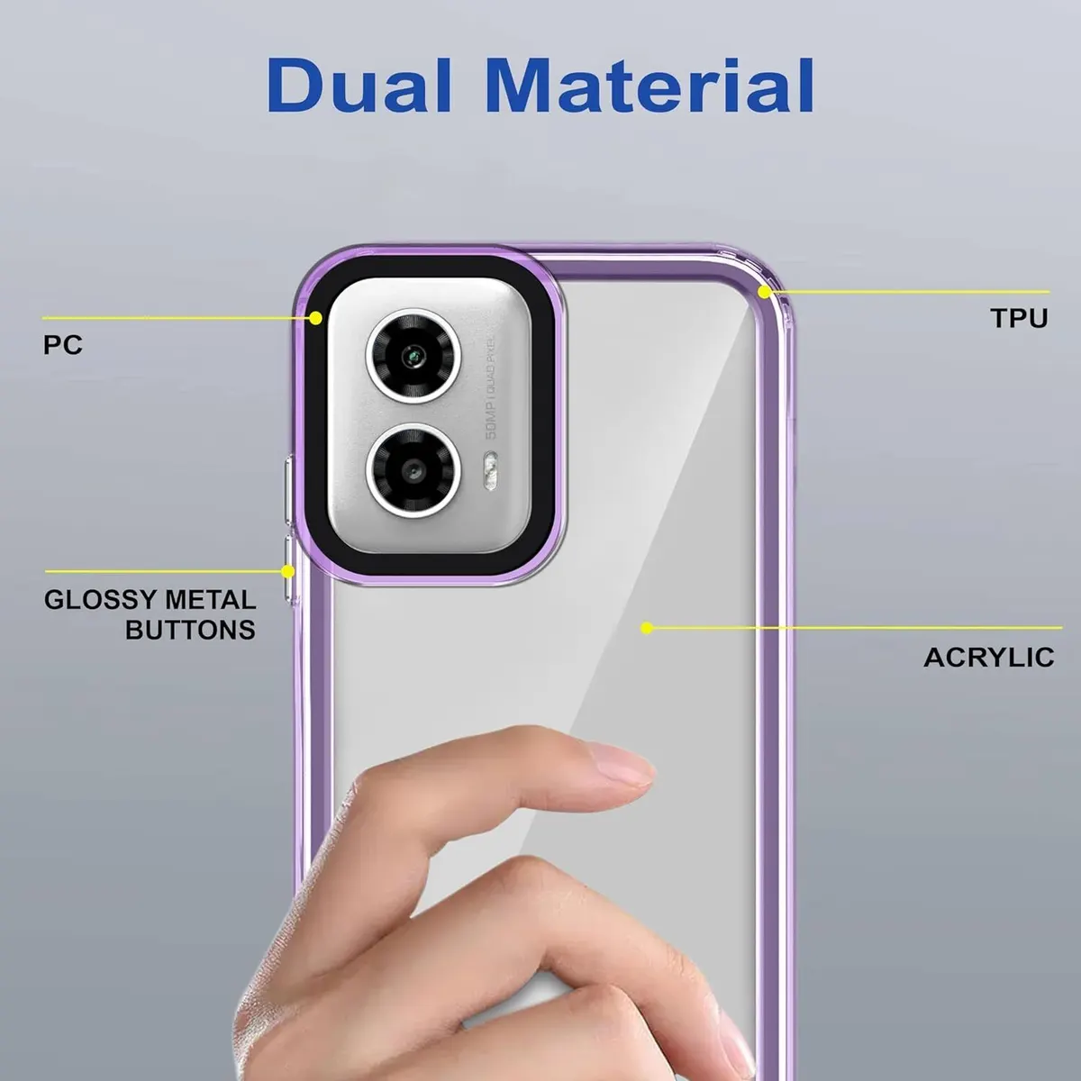 Micvir Back Cover for Motorola Moto G34 5G (Purple, Shock Proof, Pack of: 1) — image 4 of 5