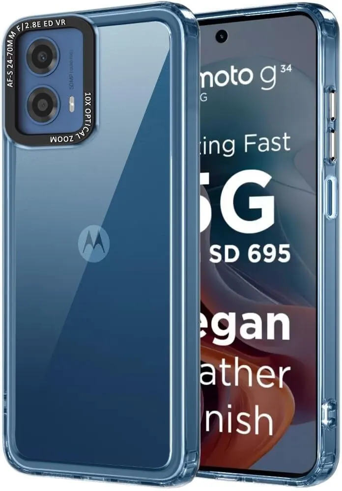 Micvir Back Cover for Motorola Moto G34 5G (Transparent, Shock Proof, Pack of: 1)