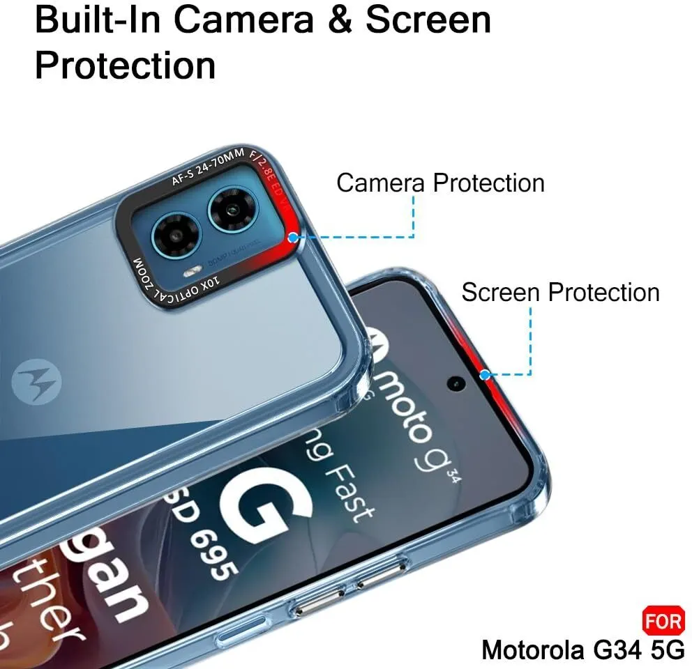 Micvir Back Cover for Motorola Moto G34 5G (Transparent, Shock Proof, Pack of: 1) — image 2 of 5