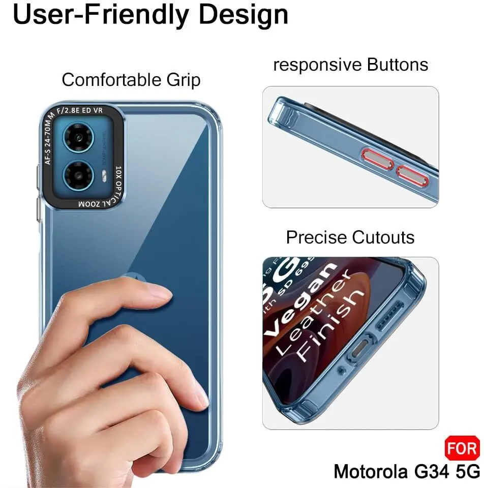 Micvir Back Cover for Motorola Moto G34 5G (Transparent, Shock Proof, Pack of: 1) — image 4 of 5