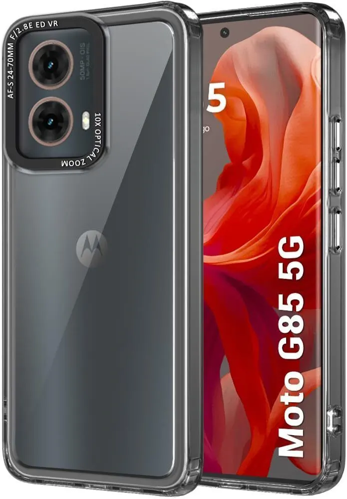 Micvir Back Cover for Motorola G85 5G (Black, Shock Proof, Pack of: 1)