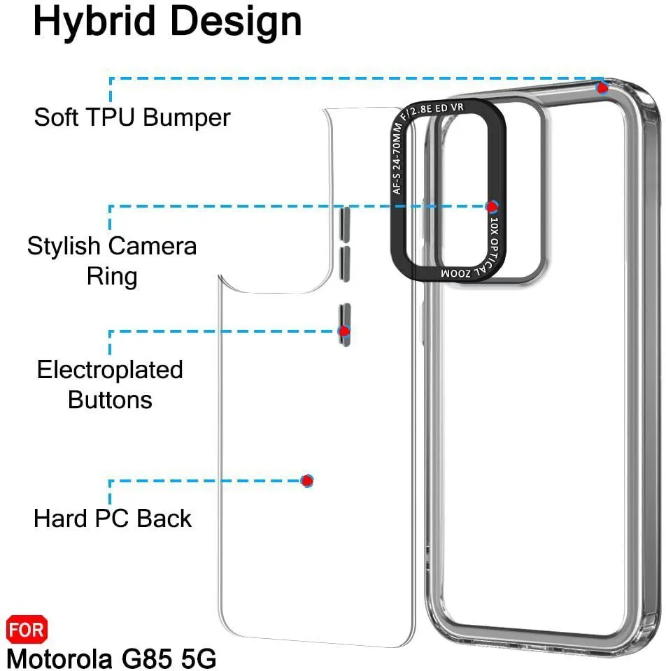 Micvir Back Cover for Motorola G85 5G (Black, Shock Proof, Pack of: 1) — image 5 of 5