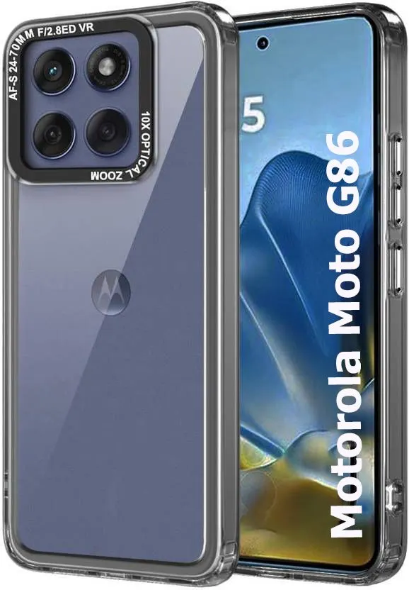 Micvir Back Cover for Motorola Moto G86 5G (Black, Shock Proof, Polycarbonate, Pack of: 1)