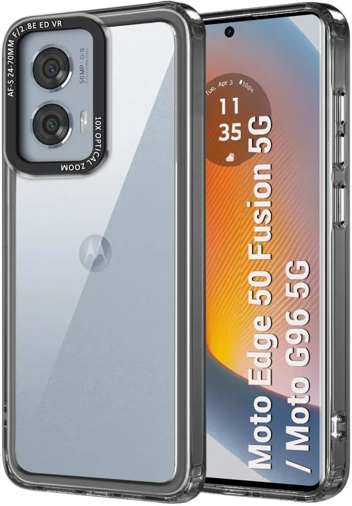 Micvir Back Cover for Motorola Moto G96 5G (Black, Shock Proof, Pack of: 1)