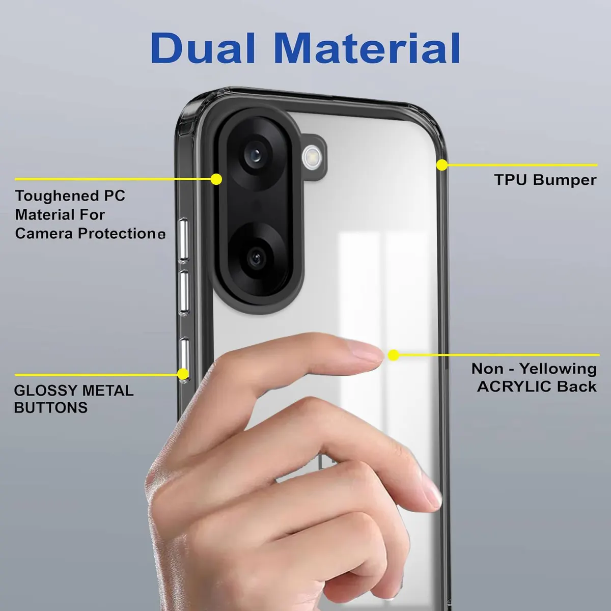 Micvir Back Cover for OnePlus Nord CE 5 (Black, Shock Proof, Pack of: 1) — image 3 of 5