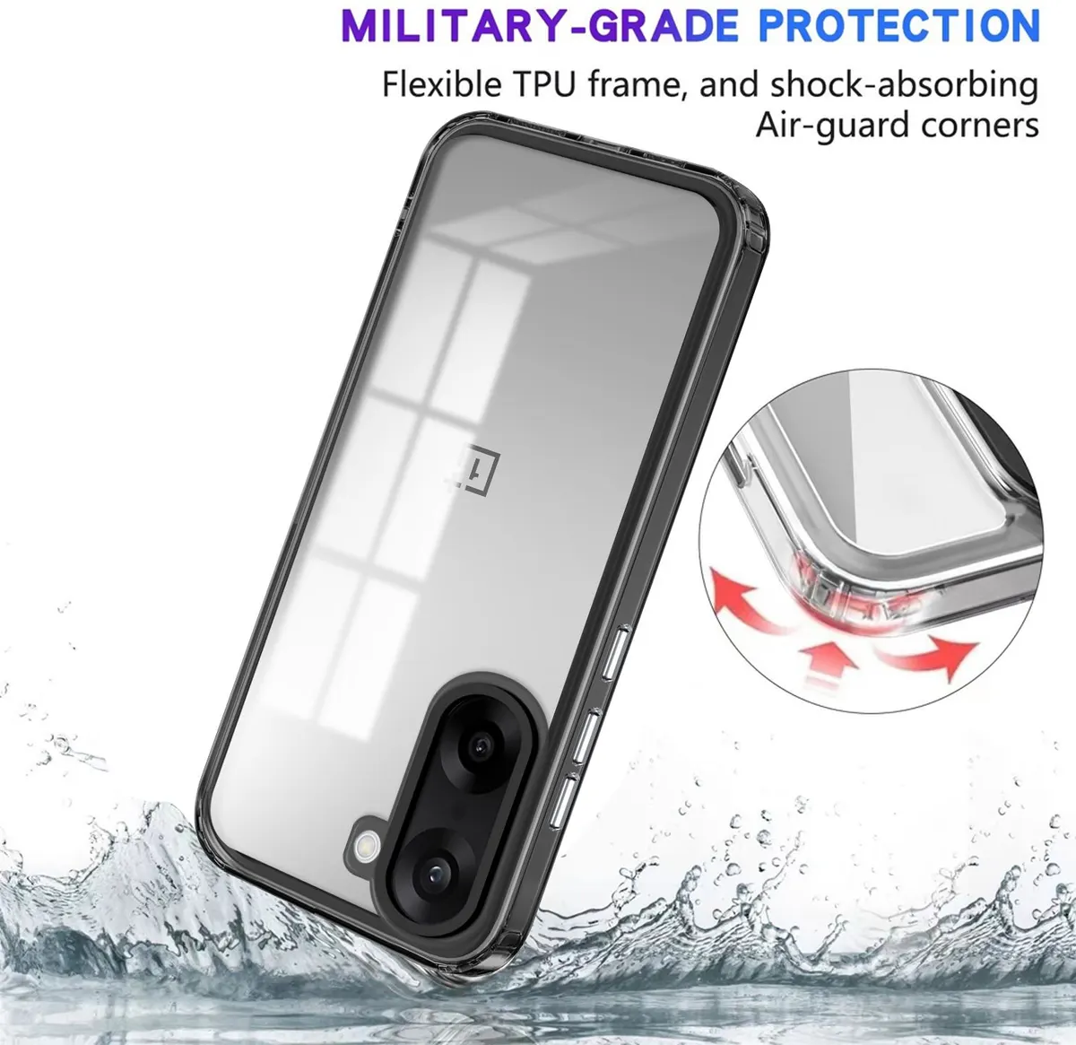 Micvir Back Cover for OnePlus Nord CE 5 (Black, Shock Proof, Pack of: 1) — image 4 of 5