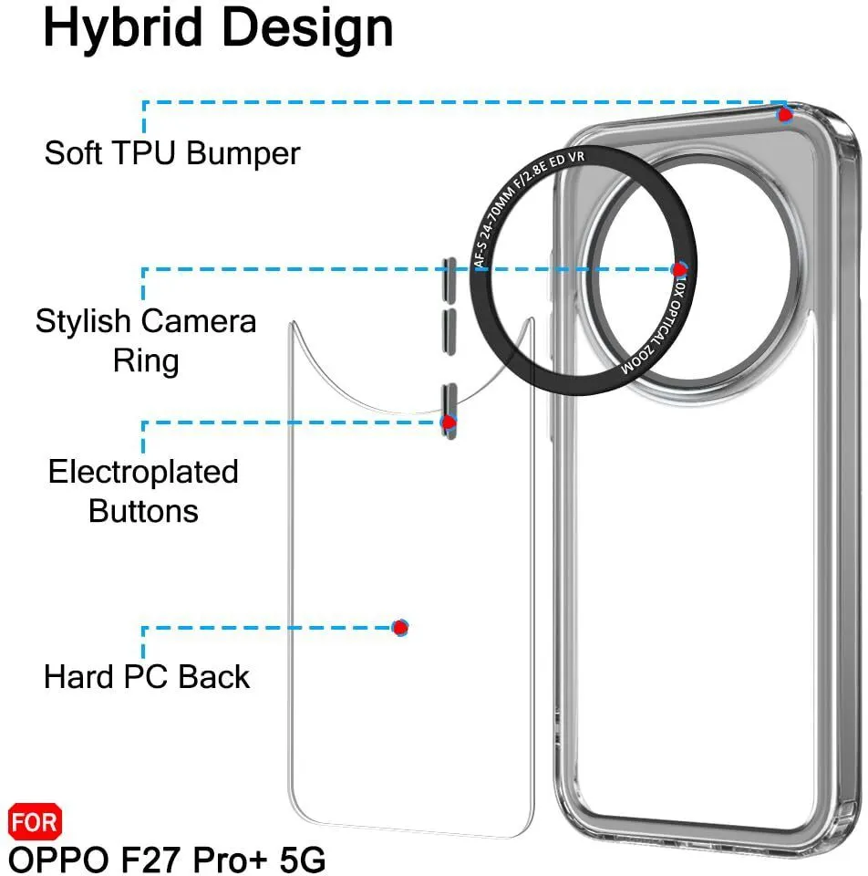 Micvir Back Cover for Oppo F27 Pro Plus 5G (Black, Shock Proof, Polycarbonate, Pack of: 1) — image 5 of 5