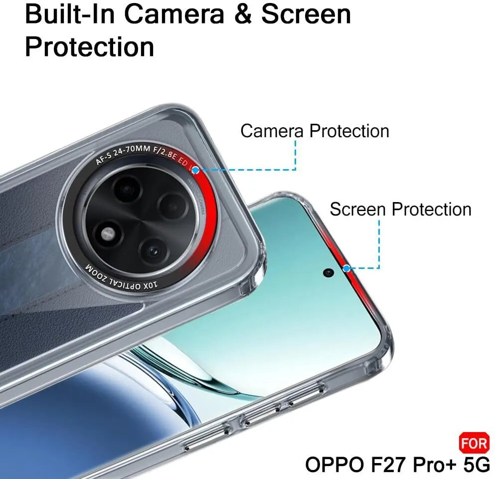 Micvir Back Cover for Oppo F27 Pro Plus 5G (Transparent, Shock Proof, Polycarbonate, Pack of: 1) — image 2 of 5
