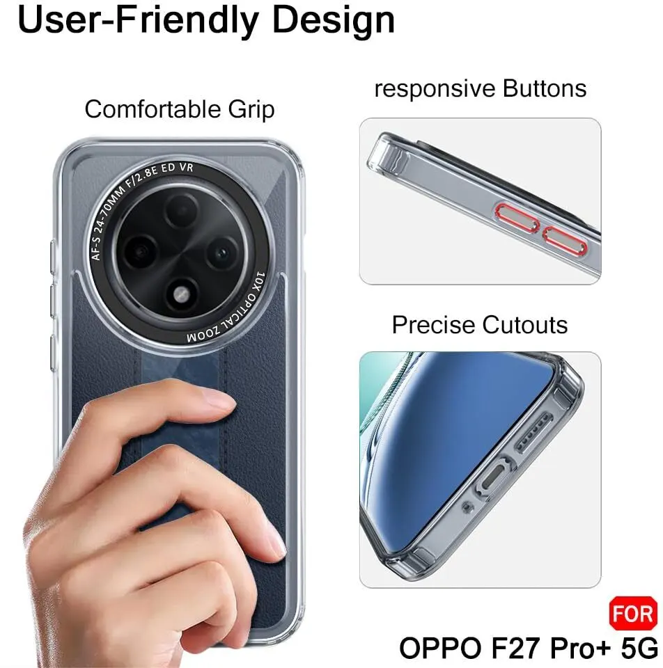 Micvir Back Cover for Oppo F27 Pro Plus 5G (Transparent, Shock Proof, Polycarbonate, Pack of: 1) — image 4 of 5