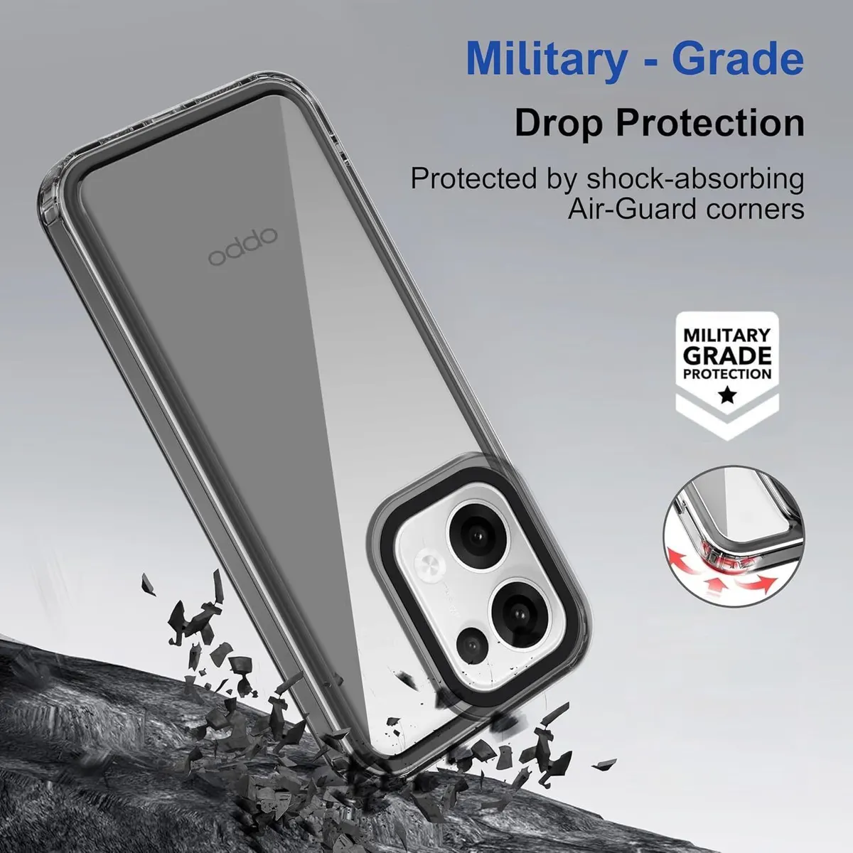 Micvir Back Cover for OPPO K13 5G (Black, Shock Proof, Polycarbonate, Pack of: 1) — image 2 of 4