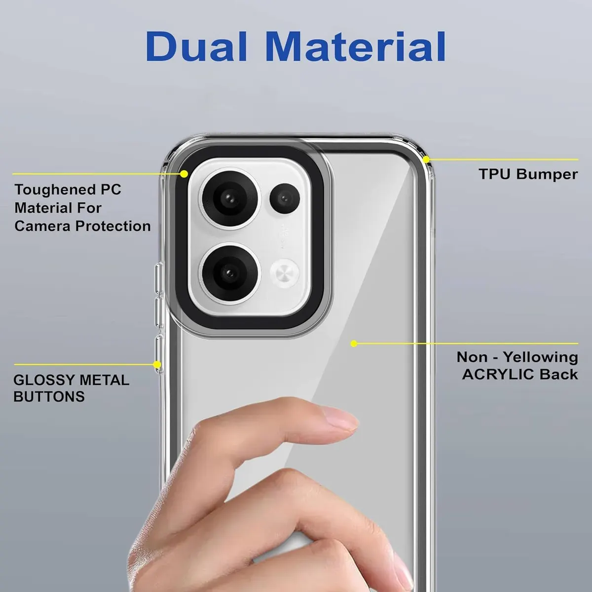 Micvir Back Cover for OPPO K13 5G (Black, Shock Proof, Polycarbonate, Pack of: 1) — image 4 of 4