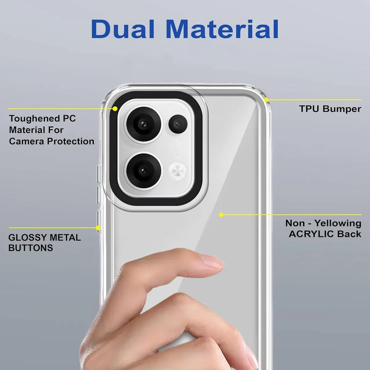 Micvir Back Cover for OPPO K13 5G (Transparent, Shock Proof, Pack of: 1) — image 4 of 4