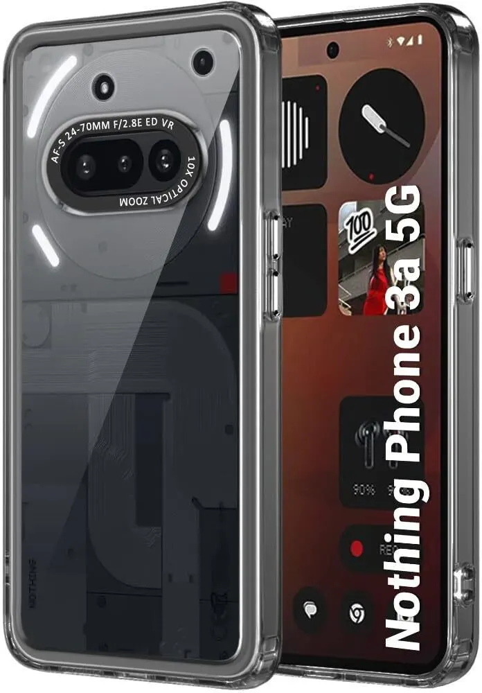 Micvir Back Cover for Nothing Phone (3a) 5G (Black, Shock Proof, Polycarbonate, Pack of: 1)