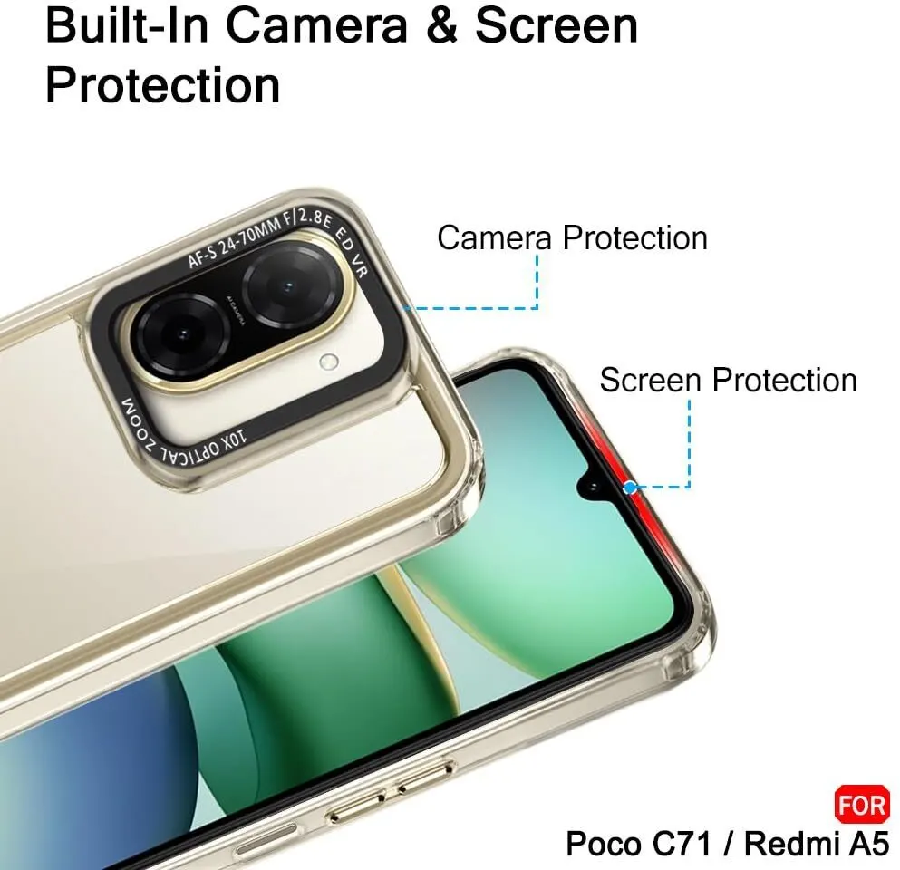 Micvir Back Cover for POCO C71 (Transparent, Shock Proof, Polycarbonate, Pack of: 1) — image 3 of 5