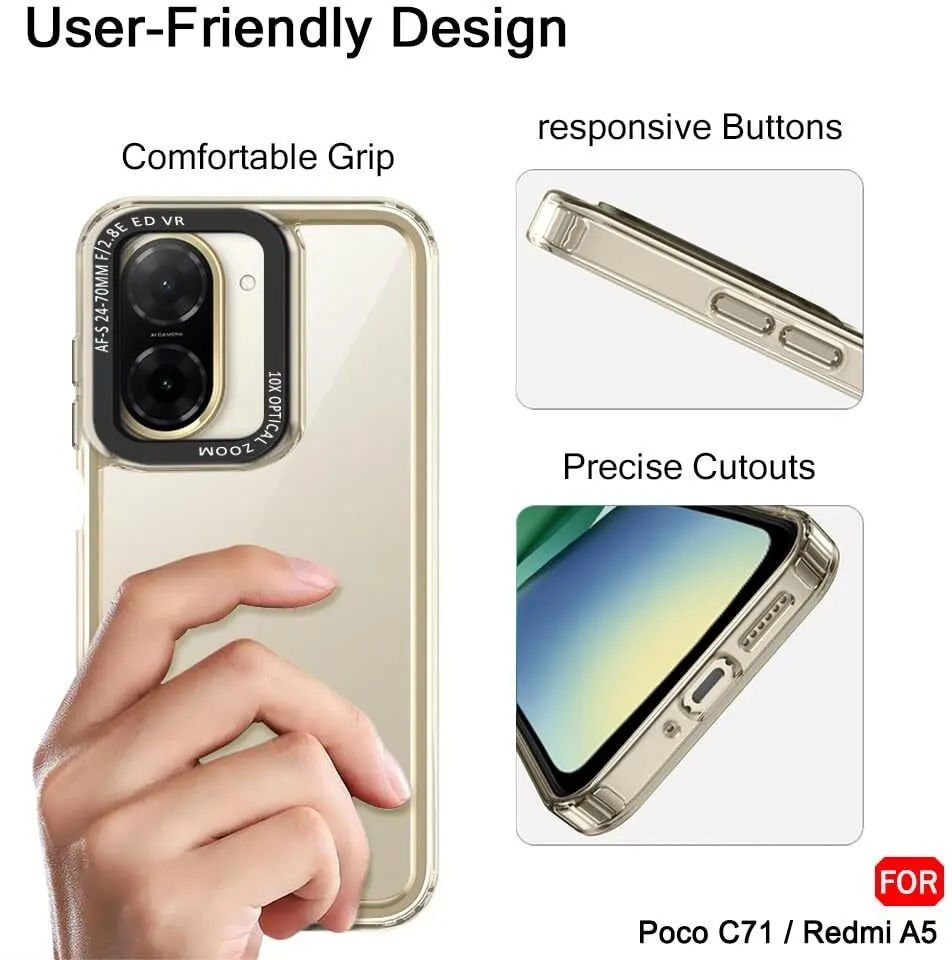 Micvir Back Cover for POCO C71 (Transparent, Shock Proof, Polycarbonate, Pack of: 1) — image 5 of 5