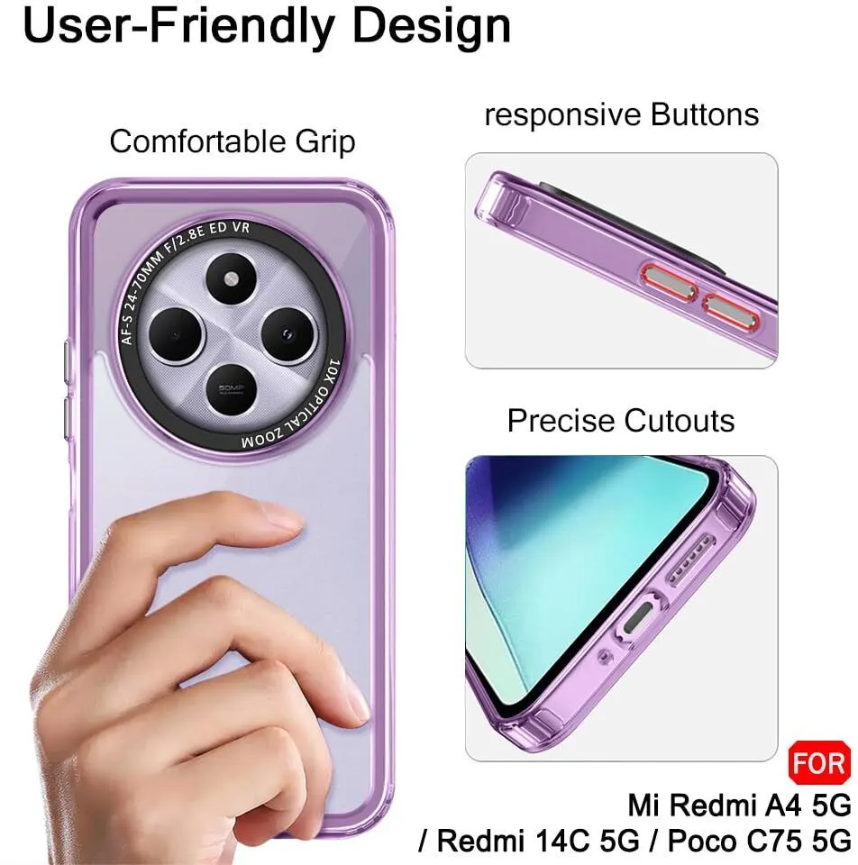Micvir Back Cover for POCO C75 5G (Purple, Shock Proof, Polycarbonate, Pack of: 1) — image 4 of 5