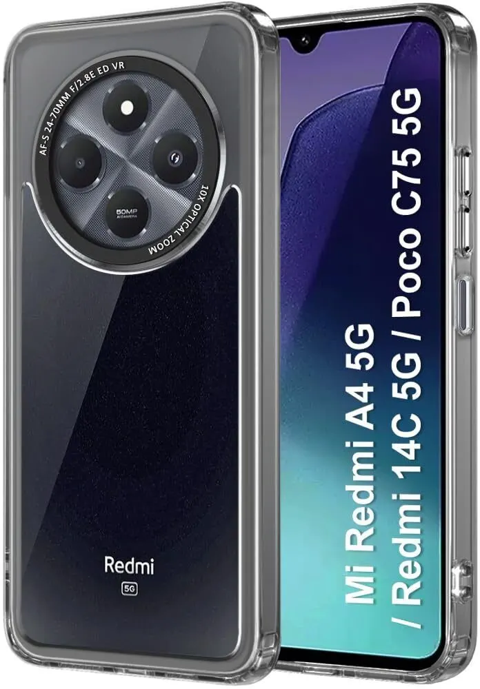 Micvir Back Cover for Poco M7 5G (Black, Shock Proof, Polycarbonate, Pack of: 1)