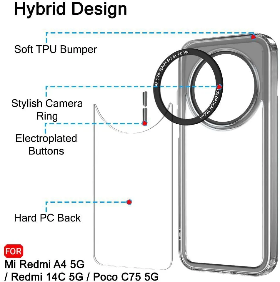 Micvir Back Cover for Poco M7 5G (Black, Shock Proof, Polycarbonate, Pack of: 1) — image 5 of 5