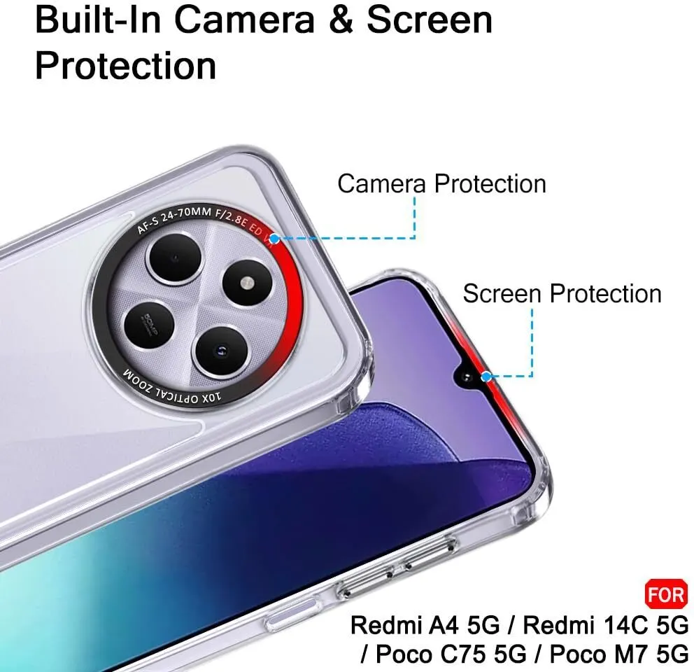 Micvir Back Cover for Poco M7 5G (Transparent, Shock Proof, Polycarbonate, Pack of: 1) — image 2 of 5