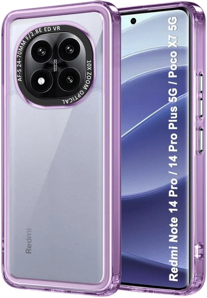 Micvir Back Cover for Poco X7 5G (Purple, Shock Proof, Polycarbonate, Pack of: 1)