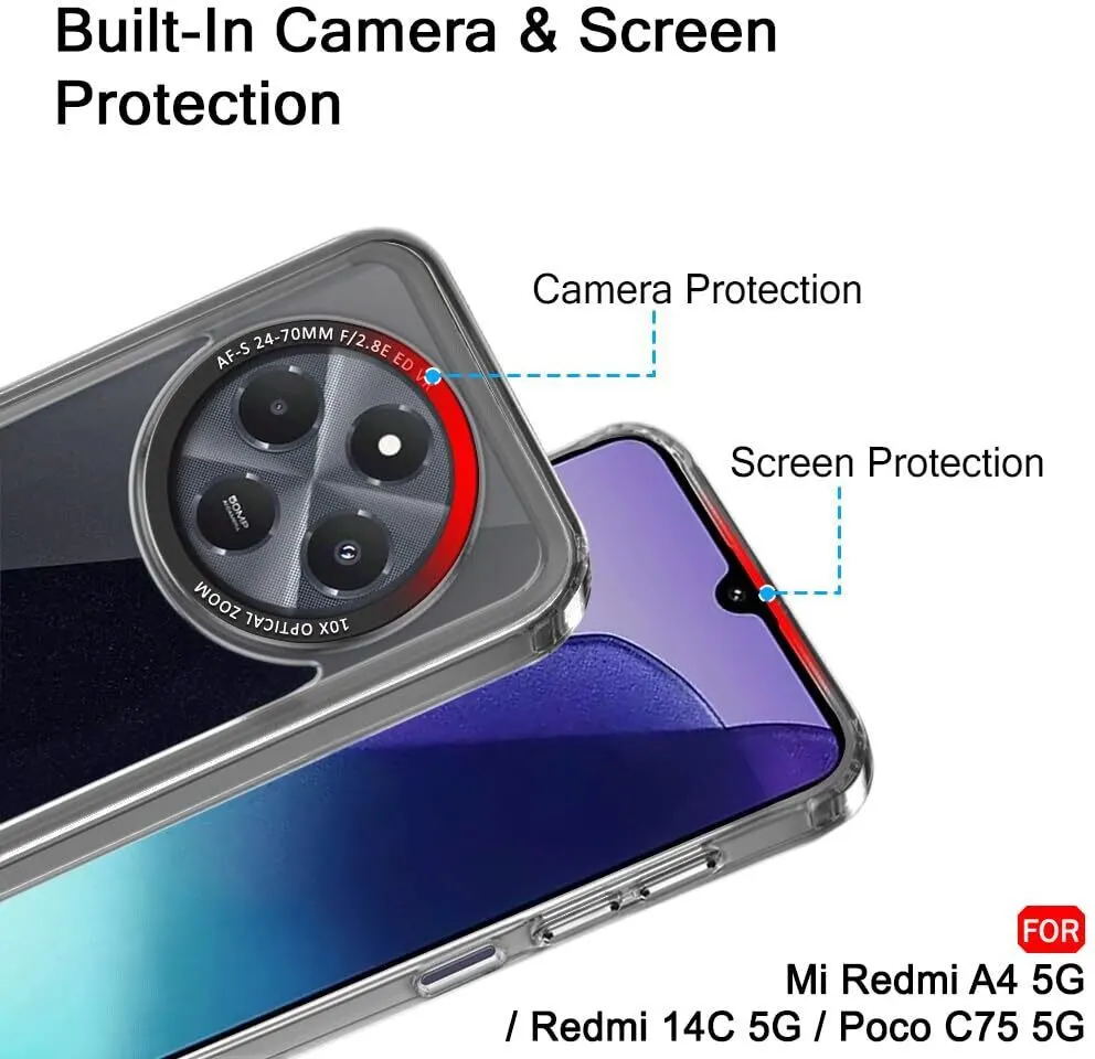 Micvir Back Cover for Redmi A4 5G (Black, Shock Proof, Pack of: 1) — image 2 of 5