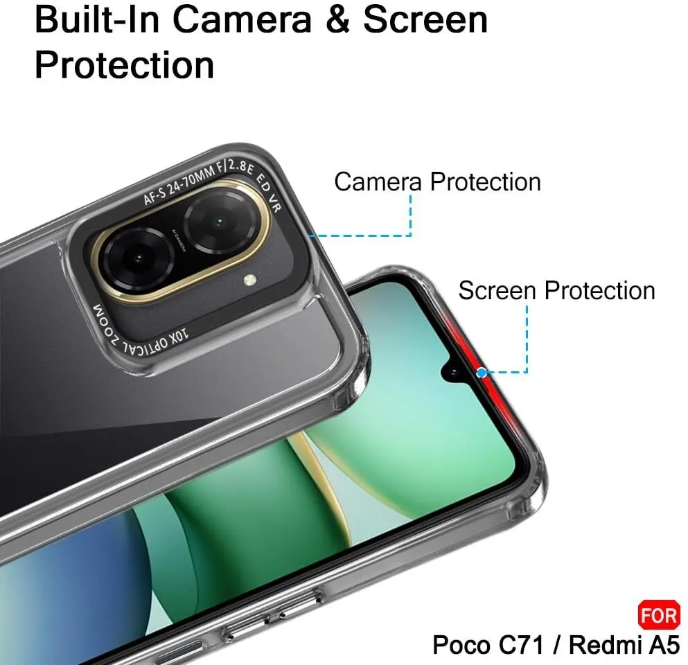 Micvir Back Cover for Redmi A5 (Black, Shock Proof, Pack of: 1) — image 3 of 5