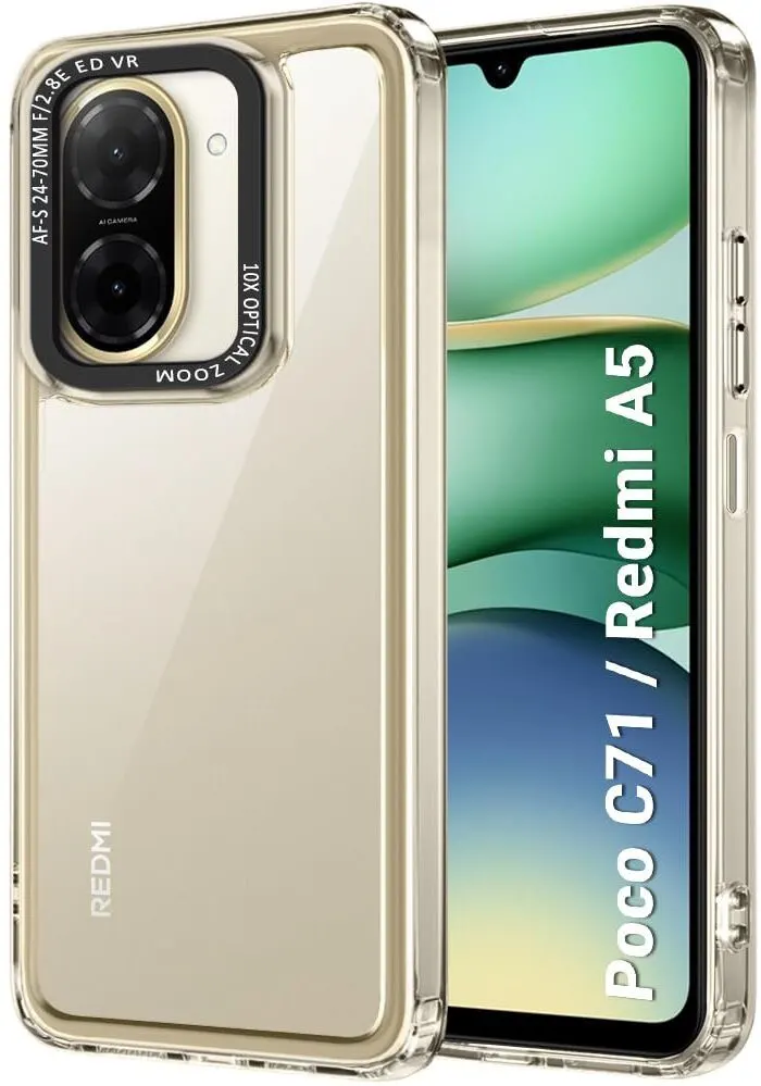 Micvir Back Cover for Redmi A5 (Transparent, Shock Proof, Pack of: 1)