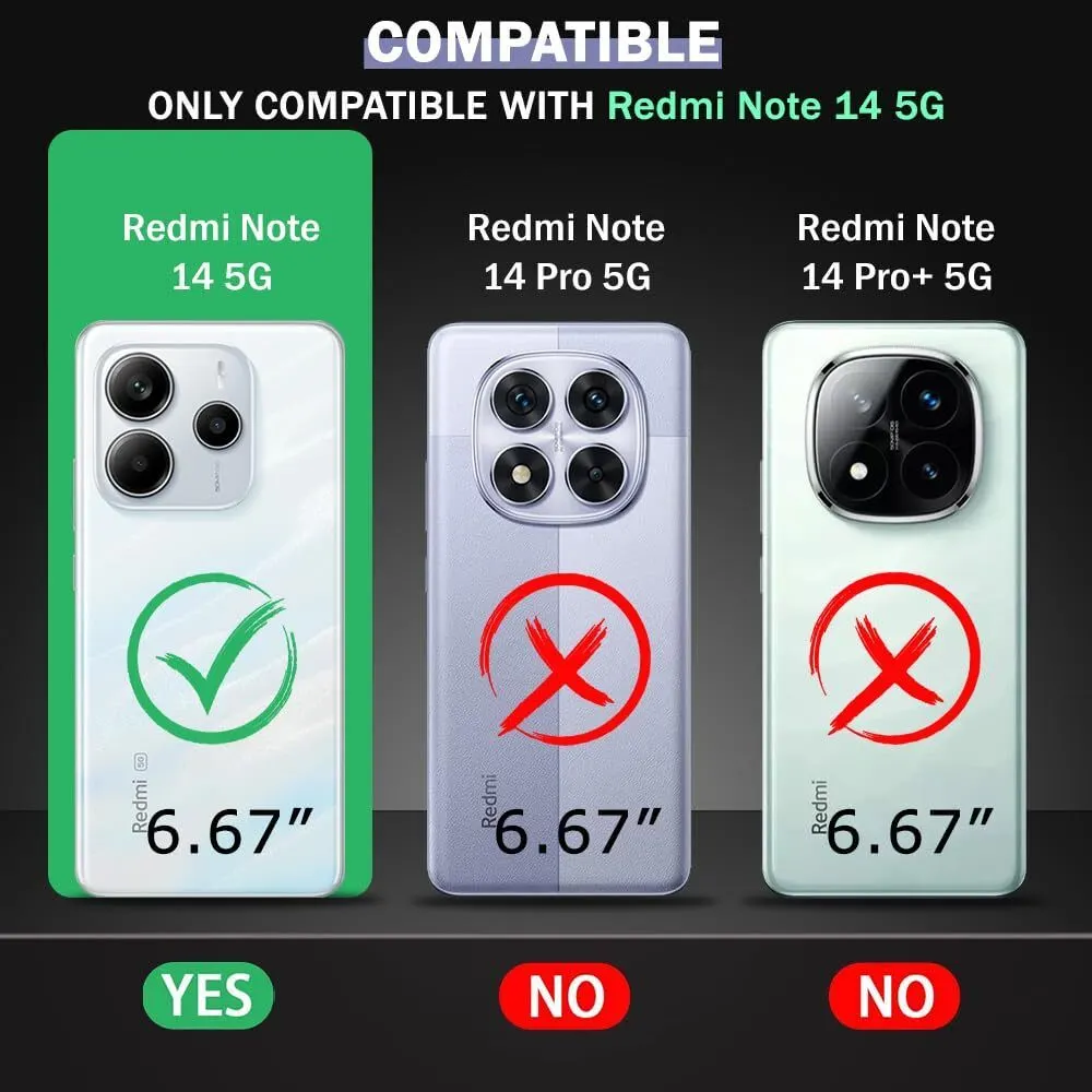 Micvir Back Cover for Redmi Note 14 5G (Black, Shock Proof, Polycarbonate, Pack of: 1) — image 2 of 5