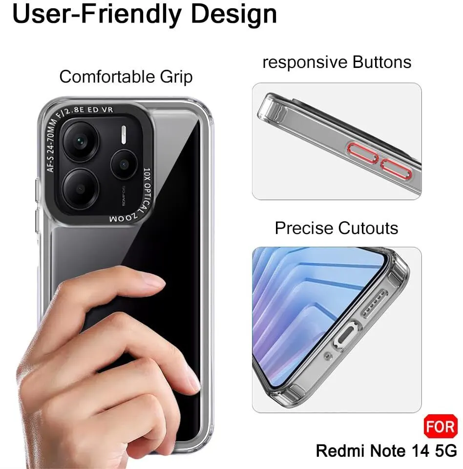 Micvir Back Cover for Redmi Note 14 5G (Black, Shock Proof, Polycarbonate, Pack of: 1) — image 5 of 5