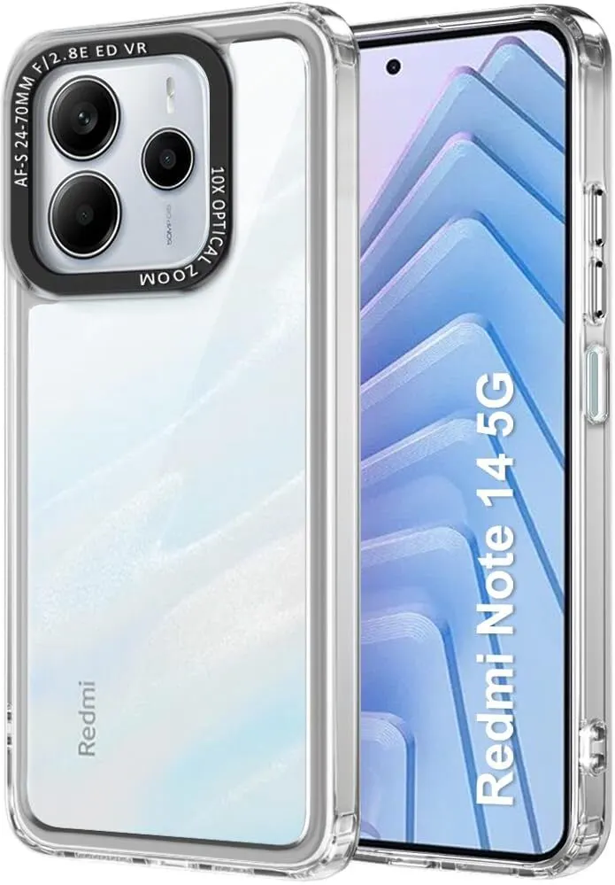 Micvir Back Cover for Redmi Note 14 5G (Transparent, Shock Proof, Pack of: 1)