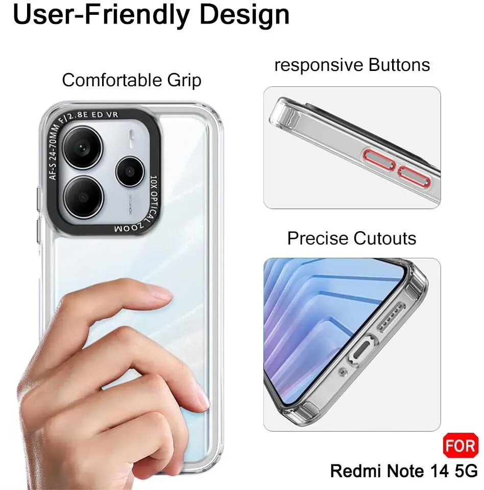 Micvir Back Cover for Redmi Note 14 5G (Transparent, Shock Proof, Pack of: 1) — image 5 of 5