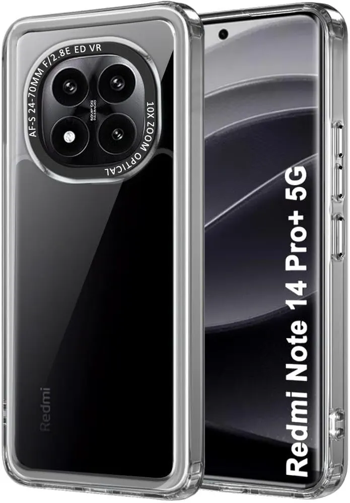 Micvir Back Cover for Redmi Note 14 Pro 5G (Black, Shock Proof, Pack of: 1)