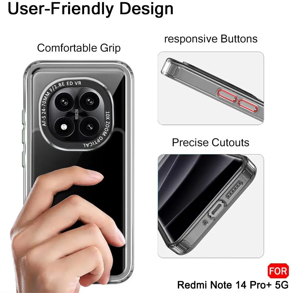 Micvir Back Cover for Redmi Note 14 Pro 5G (Black, Shock Proof, Pack of: 1) — image 4 of 5