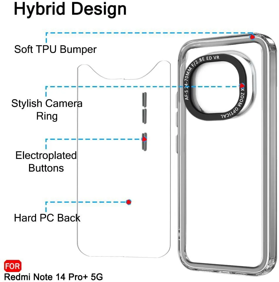 Micvir Back Cover for Redmi Note 14 Pro 5G (Black, Shock Proof, Pack of: 1) — image 5 of 5