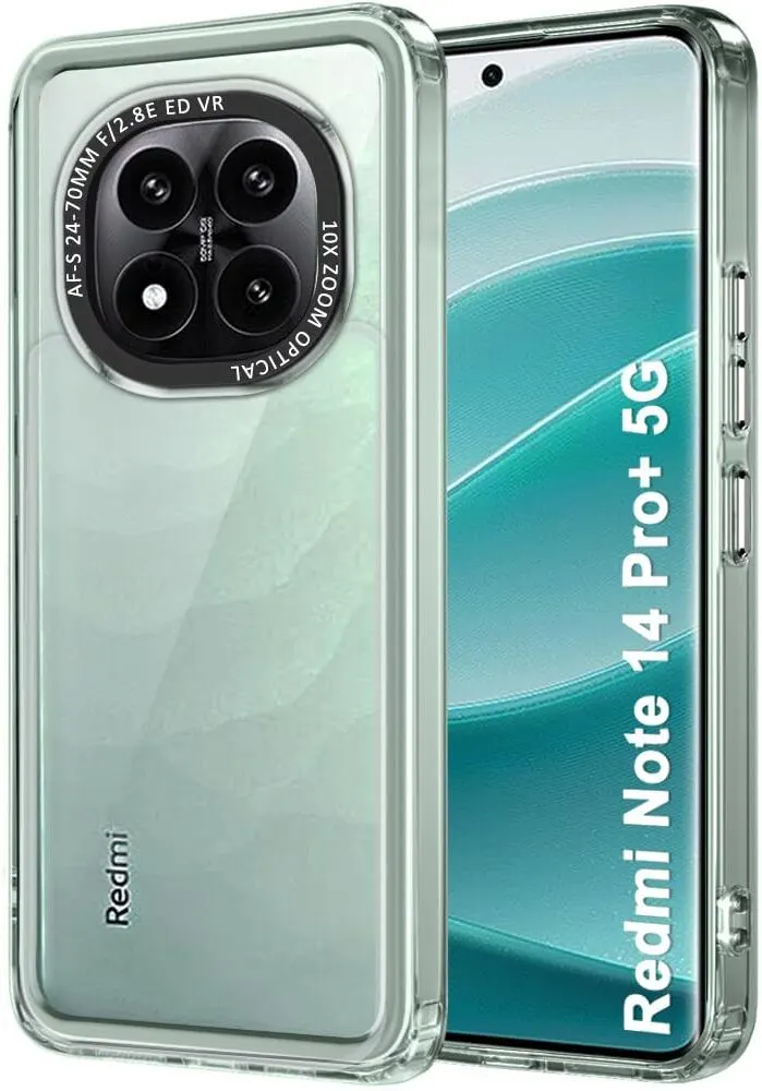 Micvir Back Cover for Redmi Note 14 Pro 5G (Transparent, Shock Proof, Pack of: 1)