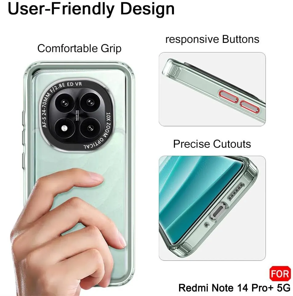 Micvir Back Cover for Redmi Note 14 Pro 5G (Transparent, Shock Proof, Pack of: 1) — image 4 of 5