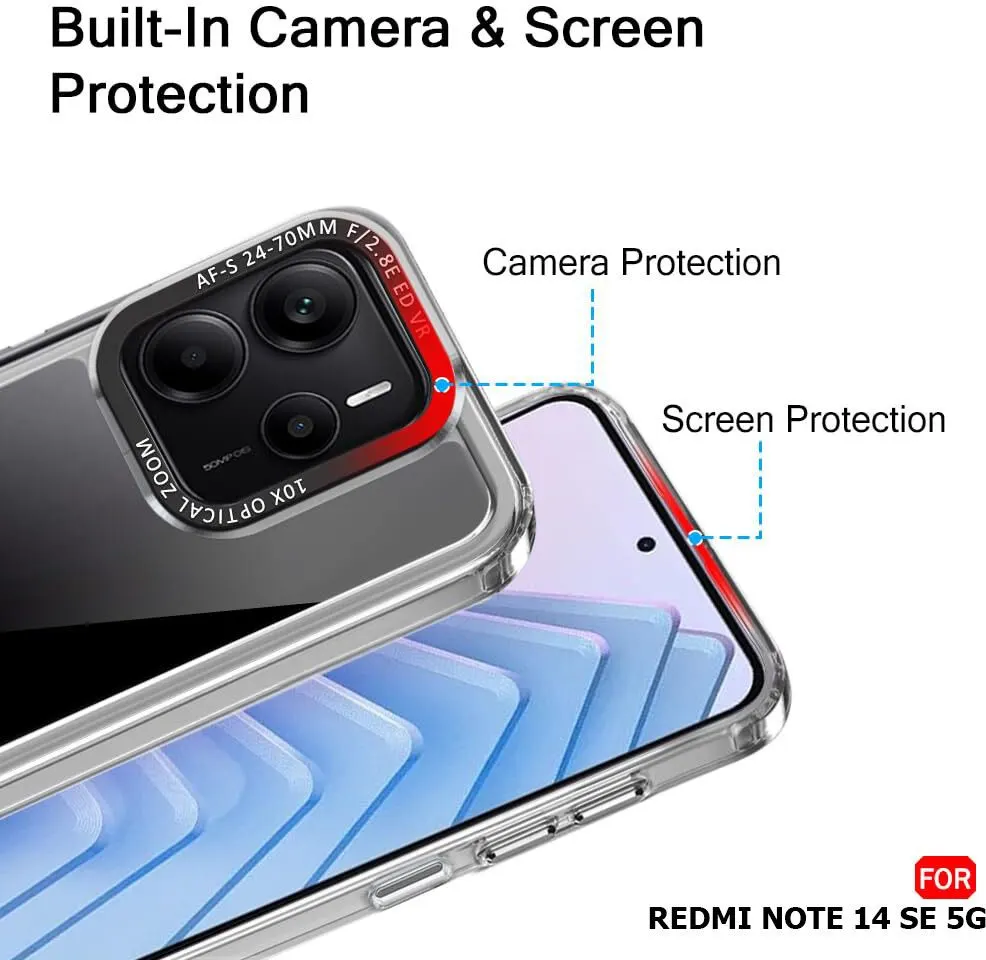 Micvir Back Cover for Redmi Note 14 SE 5G (Black, Shock Proof, Polycarbonate, Pack of: 1) — image 2 of 5