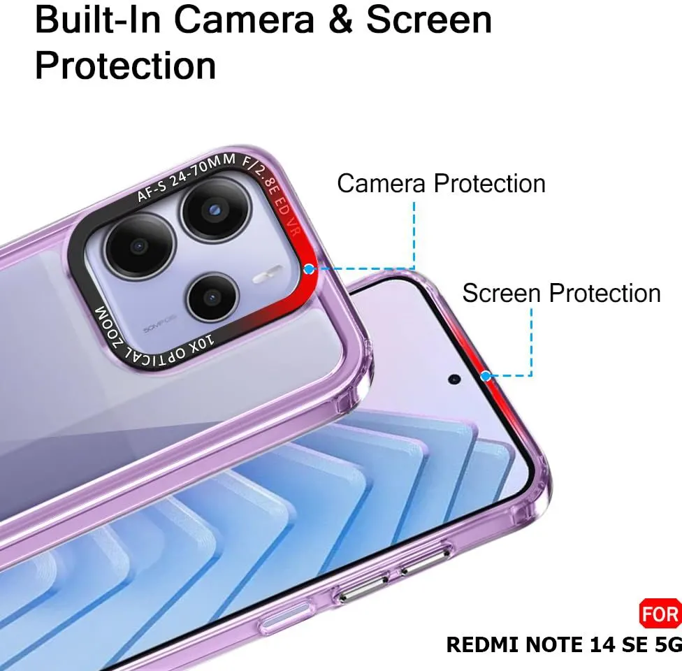 Micvir Back Cover for Redmi Note 14 SE 5G (Purple, Shock Proof, Polycarbonate, Pack of: 1) — image 2 of 5