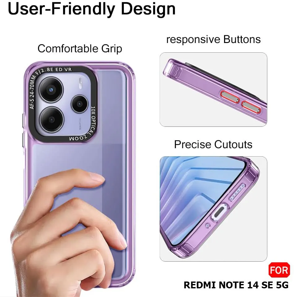 Micvir Back Cover for Redmi Note 14 SE 5G (Purple, Shock Proof, Polycarbonate, Pack of: 1) — image 4 of 5