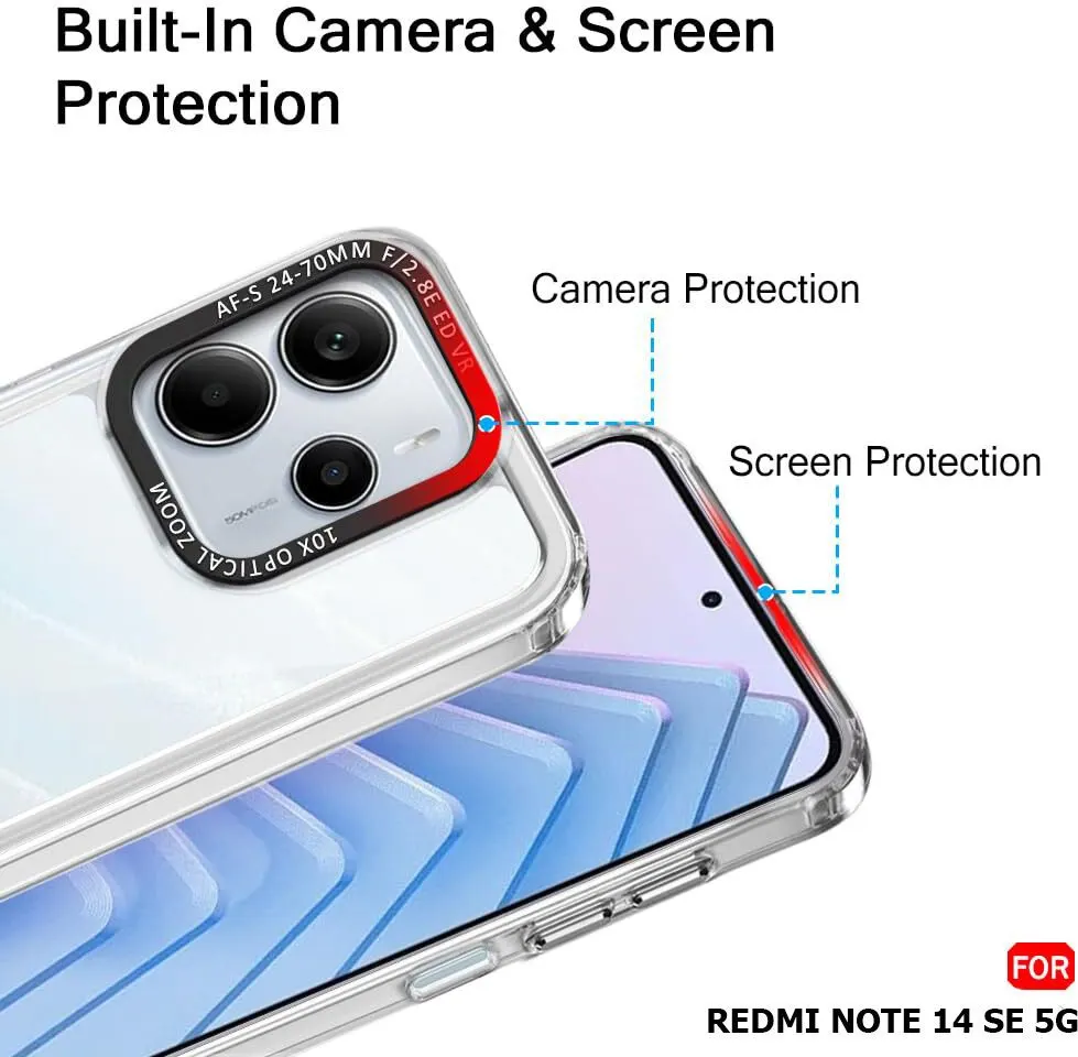 Micvir Back Cover for Redmi Note 14 SE 5G (Transparent, Shock Proof, Polycarbonate, Pack of: 1) — image 2 of 5