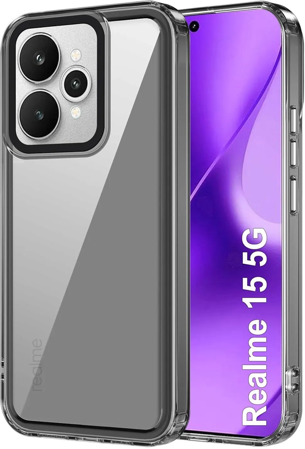 Micvir Back Cover for Realme 15 5G (Black, Shock Proof, Pack of: 1)