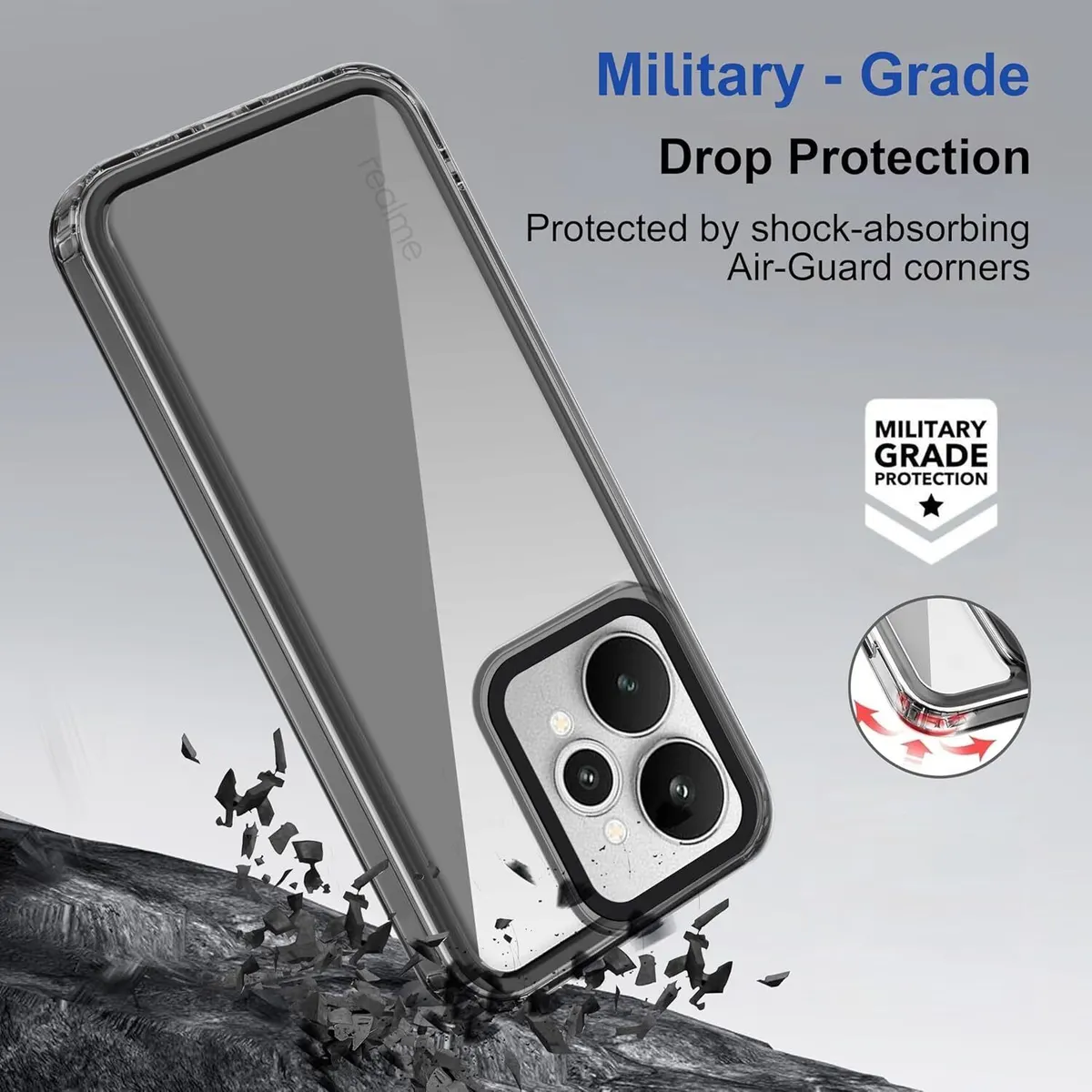 Micvir Back Cover for Realme 15 5G (Black, Shock Proof, Pack of: 1) — image 2 of 4