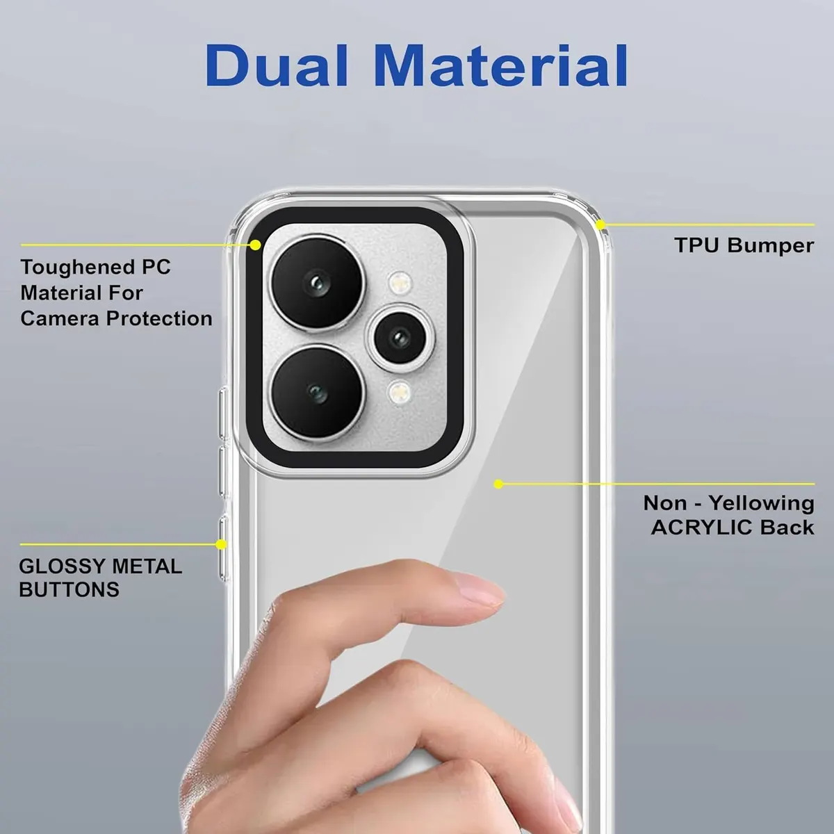 Micvir Back Cover for Realme 15 5G (Transparent, Shock Proof, Pack of: 1) — image 4 of 4