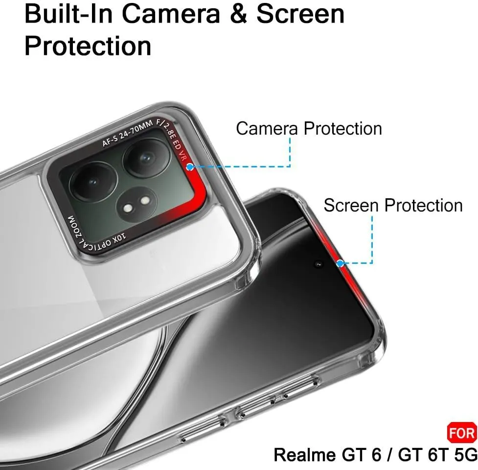 Micvir Back Cover for Realme GT 6T 5G (Black, Shock Proof, Polycarbonate, Pack of: 1) — image 2 of 5
